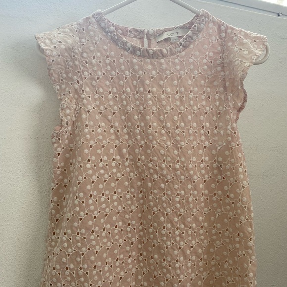 Loft Eyelet Flutter Sleeve Top in Light Pink XXS - Picture 6 of 10